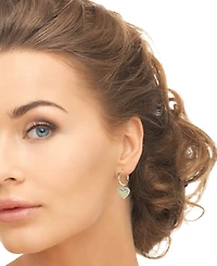 Macy's Diamond Accent 0.01 ct. t. w. Heart Drop Hoop Earrings