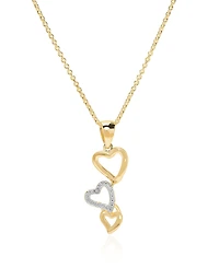 Macy's Diamond Accent 0.005 ct. t. w. Triple Linear Heart Pendant, 18'' Necklace