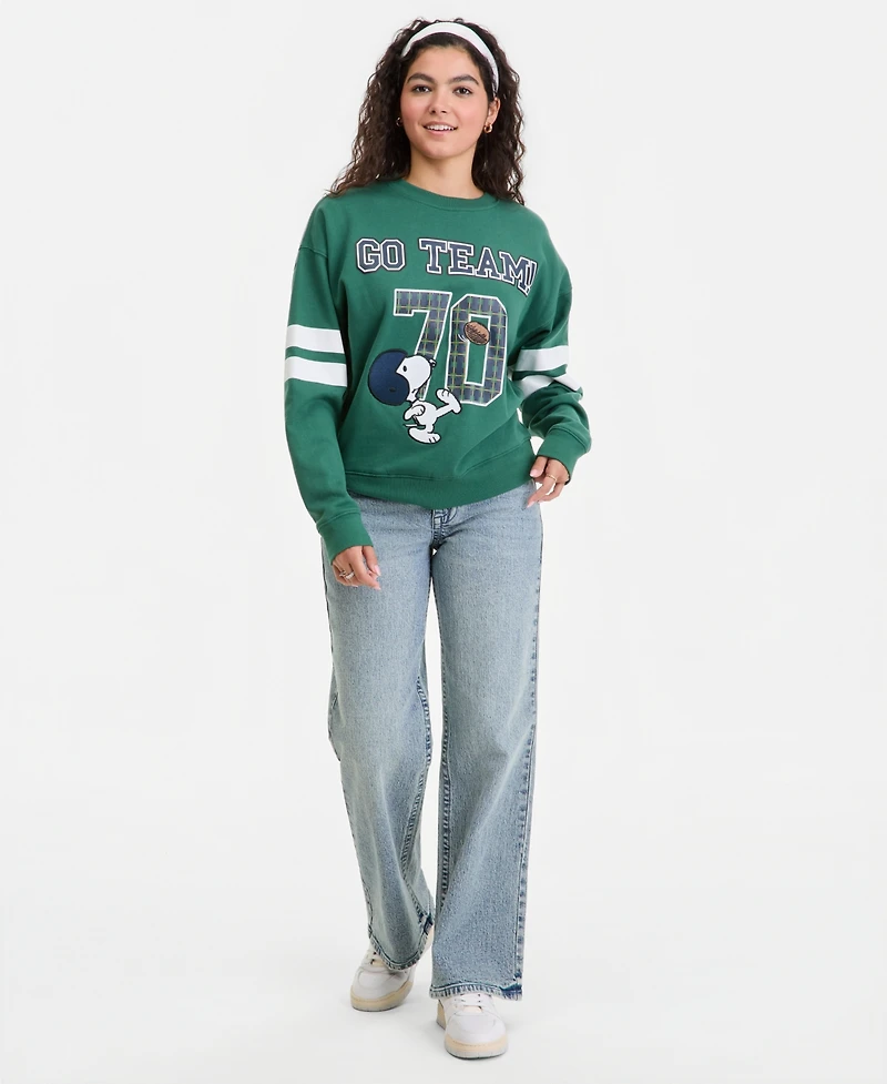 Peanuts Juniors' Snoopy Go Team Fleece Sweatshirt