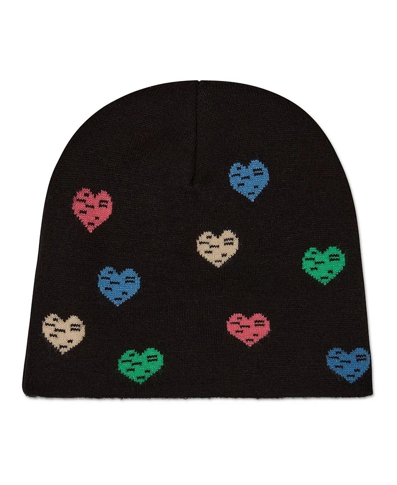 MeMoi Kids Cozy "Colorful Hearts" Rayon-Blend Knit Beanie