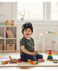 MeMoi Kids Cozy Side-Stripe Ribbed Rayon-Blend Knit Beanie