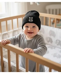 MeMoi Kids Ribbed Metal M Cut-Out Design Rayon Blend Beanie