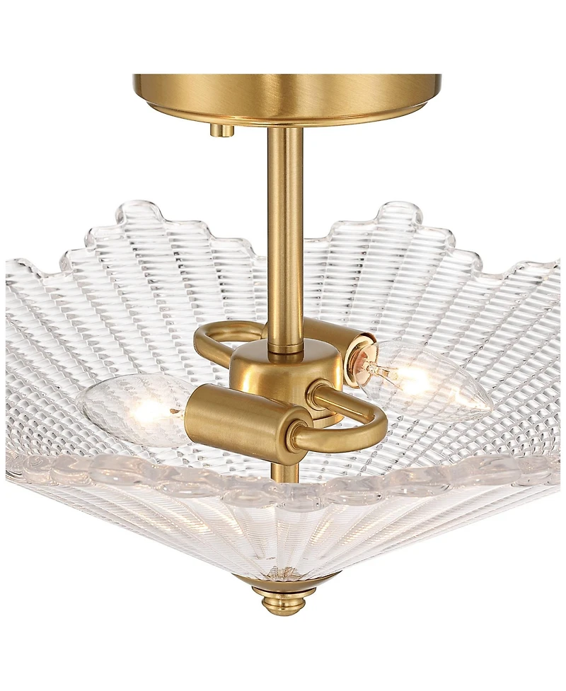 Possini Euro Design Possini Euro Sambuco 17 1/2"W Warm Brass 2-Light Bowl Ceiling Light