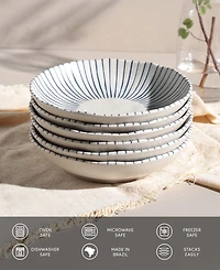 Porto Brasil Elemento Stoneware Salad Bowls, Set of 6