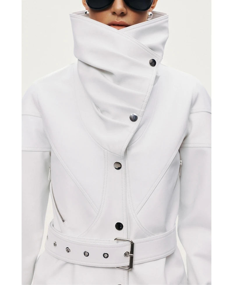 Nocturne Women's High-Neck Belted Jacket