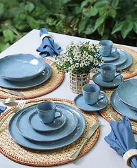 Porto Brasil Stoneware Coffee Cup and Saucer Set, Service for 6