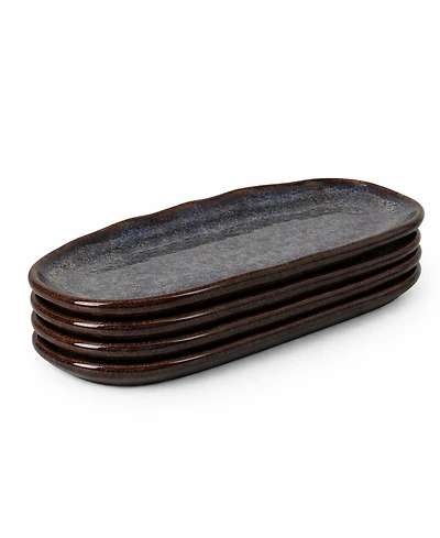 Porto Brasil Stoneware Shallow Oval Platters, Set of 4