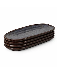 Porto Brasil Stoneware Shallow Oval Platters, Set of 4