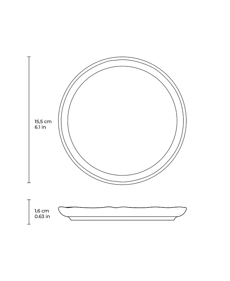 Porto Brasil Elemento Stoneware Bread Plates, Set of 6