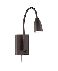 360 Lighting Lido High Modern Wall Reading Lamp Light Fixture Mount Bedroom Bedside Plug-In Cord Adjustable Gooseneck