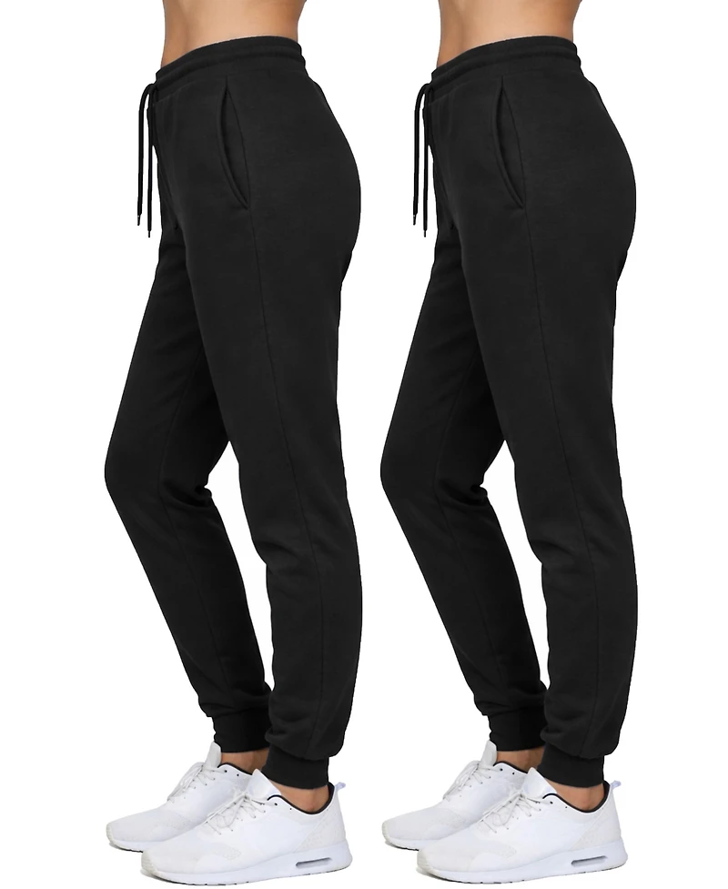 Blue Ice Women's Loose Fit Fleece-Lined Jogger Sweatpants-2 Pack
