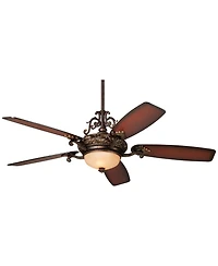 Casa Vieja 56" Casa Esperanza Teak Led Ceiling Fan with 18" Rod