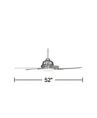 Casa Vieja 52" Capri Brushed Nickel Led Ceiling Fan w/ 24" Rod