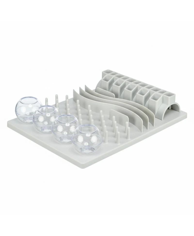 Aronkl Cat Food Puzzle Feeder Interactive Play Mental Stimulation Slow Eating 5 Compartments Non-Slip Easy Clean