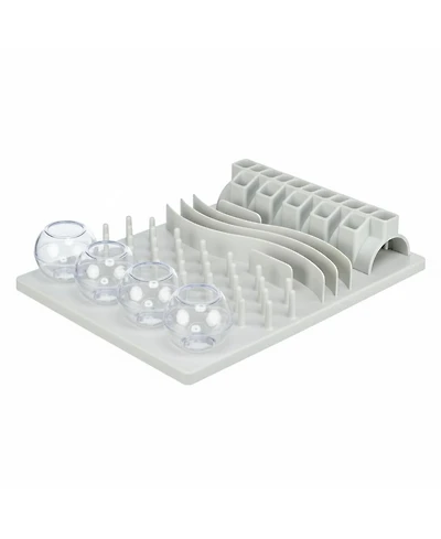 Aronkl Cat Food Puzzle Feeder Interactive Play Mental Stimulation Slow Eating 5 Compartments Non-Slip Easy Clean