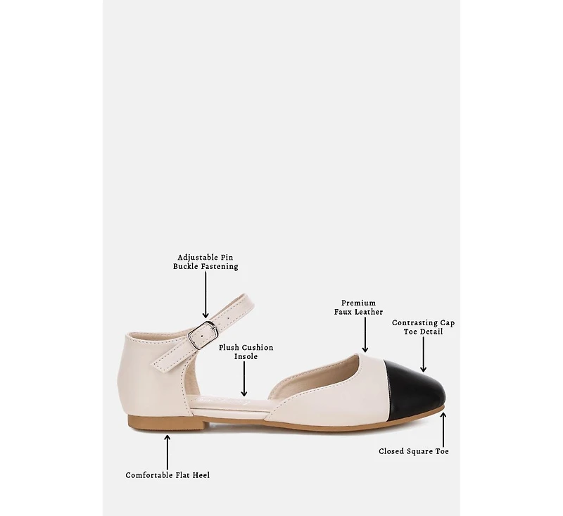 London Rag Womens Clevea Dual Tone Pin Buckle Ballet Flats