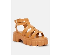 dewey faux leather gladiators