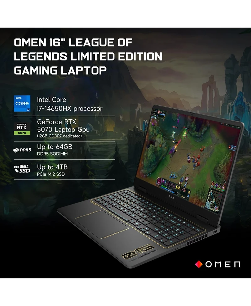 Hp Omen 16" Traditional Laptop Intel Core i7 32GB Ram Nvidia GeForce Rtx 5070 1TB Ssd Storage Windows 11 Home 240Hz