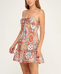 Beauty & Grace Juniors' Halter Tie Babydoll Dress