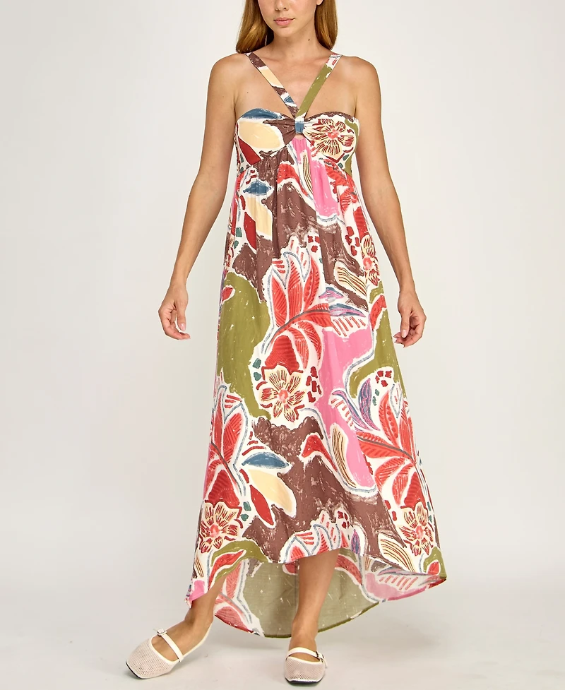 Beauty & Grace Women's Twist Front Halter Dress