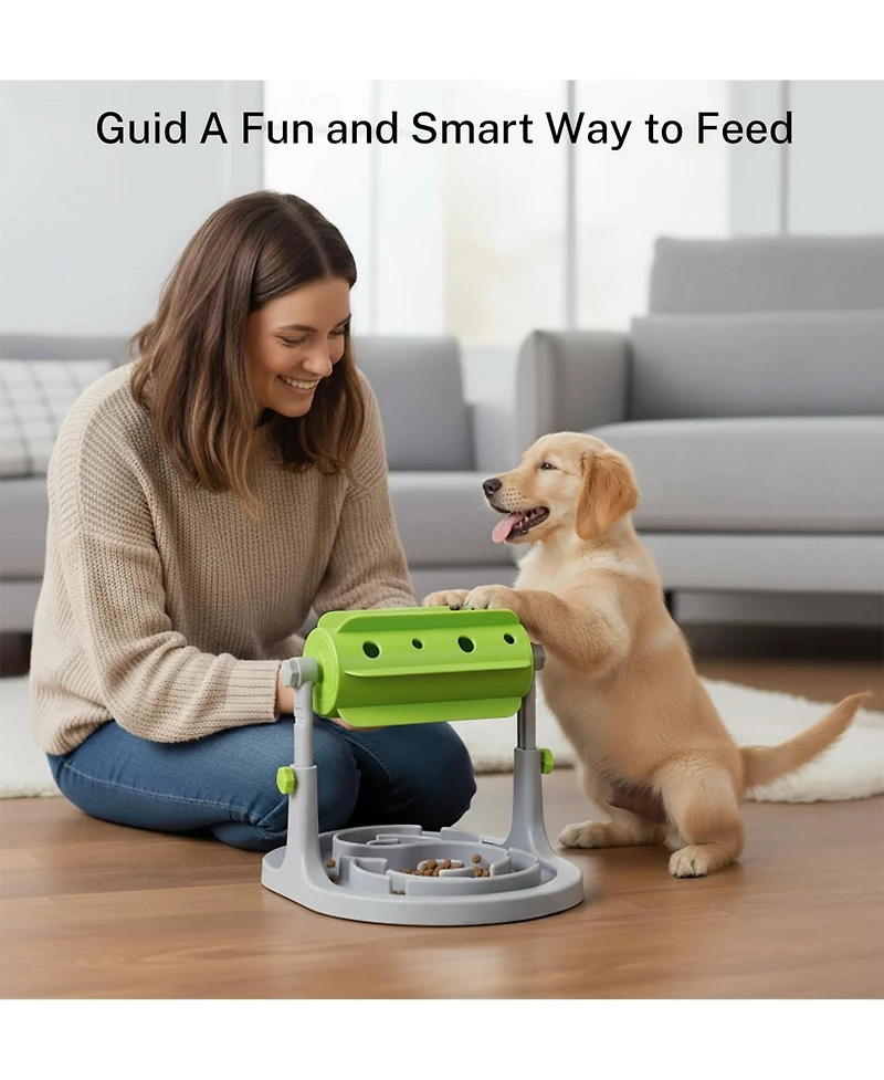 Aronkl Interactive Dog and Cat Food Puzzle Slow Feeder Iq Trainer Adjustable Height for Small Medium Pets
