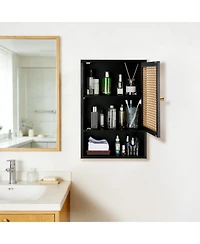 homfan Space-Saving Bamboo Bathroom Wall Cabinet – Adjustable Shelf Over Toilet Storage Organizer