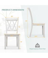 Gouun Farmhouse Wooden Dining Chairs Set of 2, Rubber Wood, 300 lb Capacity Each, 20x23.5x39 in