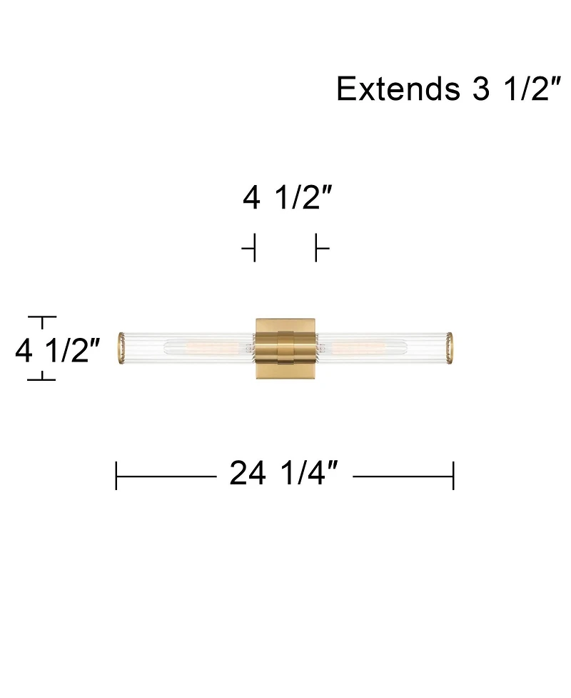 Possini Euro Design Adeline Warm Brass 2-Light Bath Light Set of 2