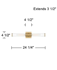 Possini Euro Design Adeline Warm Brass 2-Light Bath Light Set of 2