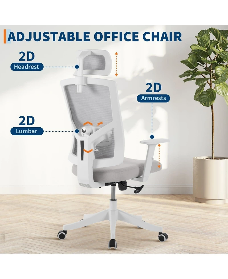 gaomon Heavy Duty Ergonomic Office Chair with Adjustable Headrest, Lumbar Support, and Flip-Up Arms