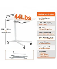 Gouun Mobile Standing Desk, Gas Spring Adjustable 28.5-44.2 in, Rolling