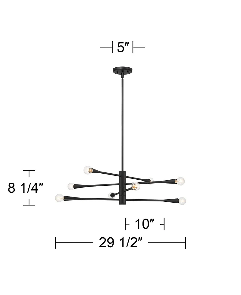 Possini Euro Design Livonia Matte Chandelier Modern Sputnik 8-Light Fixture for Dining Room House Foyer Kitchen