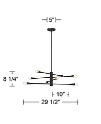 Possini Euro Design Livonia Matte Chandelier Modern Sputnik 8-Light Fixture for Dining Room House Foyer Kitchen