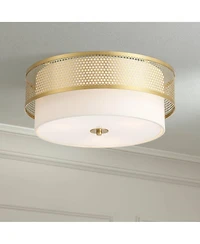 Possini Euro Design Marino and Linen 3-Light Ceiling Light