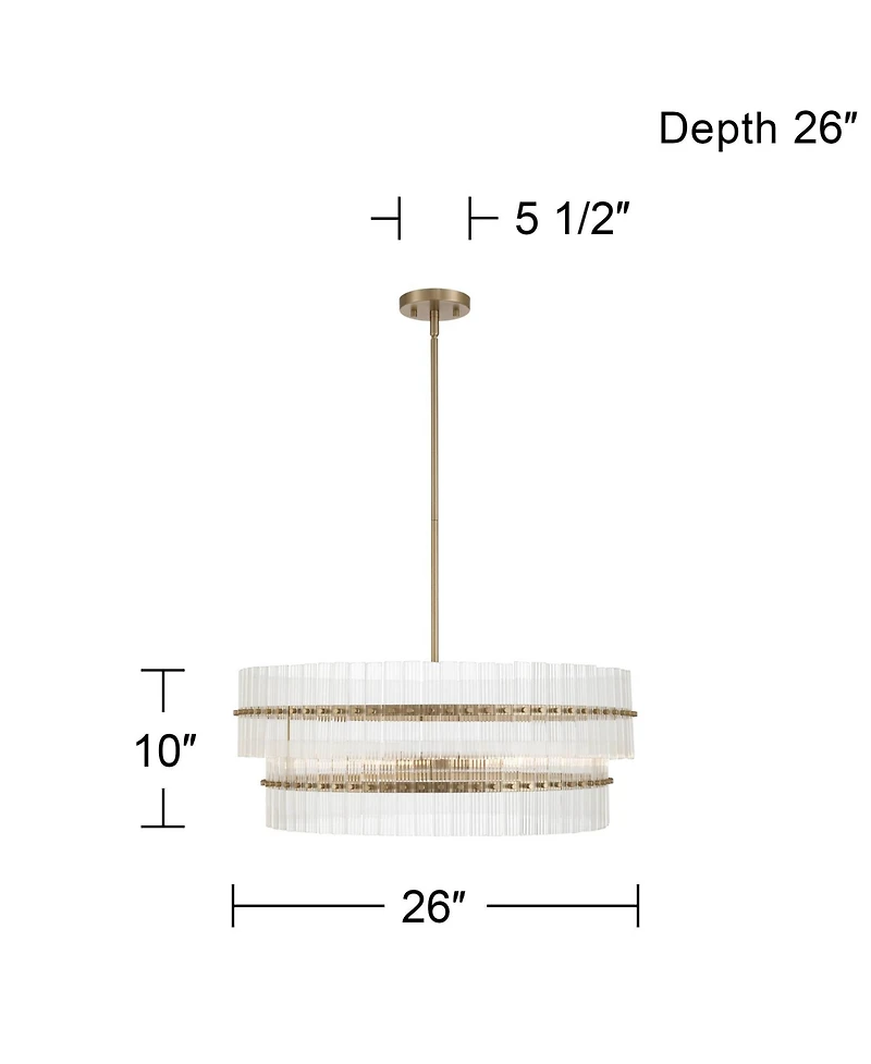 Possini Euro Design Emerson Matte Glass 6-Light Tiered Chandelier