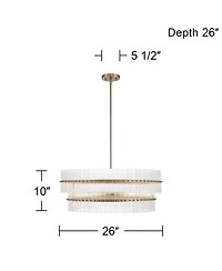 Possini Euro Design Emerson Matte Glass 6-Light Tiered Chandelier