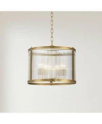 Possini Euro Design San Rocco Fluted Glass 3-Light Pendant Light