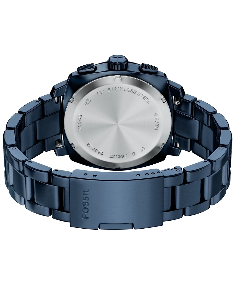 Fossil Men's Machine Chronograph Navy Stainless Steel Watch, 44mm