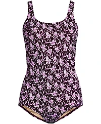 Lands' End Women's Long Torso Tugless Low Leg One Piece Swimsuit