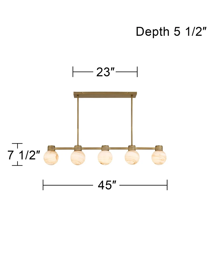 Possini Euro Design Possini Euro Jupiter Glass 5-Light Linear Chandelier