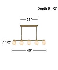 Possini Euro Design Possini Euro Jupiter Glass 5-Light Linear Chandelier
