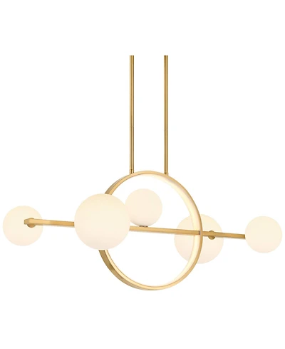 Possini Euro Design Possini Euro Villani 38 1/2"W Soft Linear 5-Light Led Chandelier
