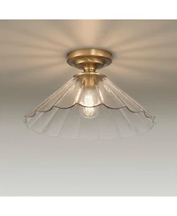 Possini Euro Design Possini Euro Vandross 15 3/4" Wide Warm Brass Cast Glass Ceiling Light