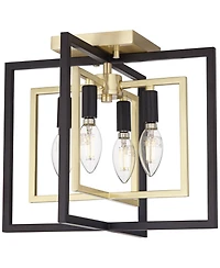 Possini Euro Design Nima Modern Glam Ceiling Light Semi Flush-Mount Fixture 13" 4-Light for Bedroom Kitchen Living Room