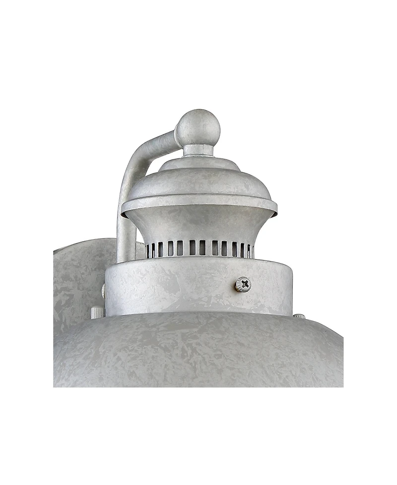 John Timberland Fordham Industrial Wall Light Sconces Set of 2 Galvanized Steel Hardwire Fixture Seedy Glass for Hallway
