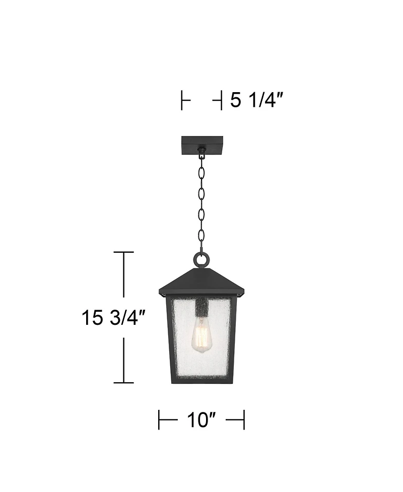 John Timberland Westmont High Modern Outdoor Pendant Light Fixture Ceiling Porch House Hanging Sand Glass Shade