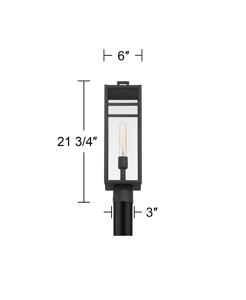 John Timberland San Lucas High Modern Outdoor Post Light Fixture Pole Porch Weatherproof Sand Metal Glass Shade