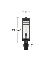 John Timberland San Lucas High Modern Outdoor Post Light Fixture Pole Porch Weatherproof Sand Metal Glass Shade