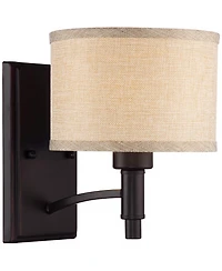 Franklin Iron Works La Pointe Farmhouse Rustic Wall Light Sconces Set of 2 Oil Rubbed Bronze Hardwire 6 3/4" Fixture for Hallway