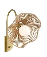 Possini Euro Design Possini Euro Primrose 17 1/4" H Brass and Sea Grass Plug-In Wall Lamp